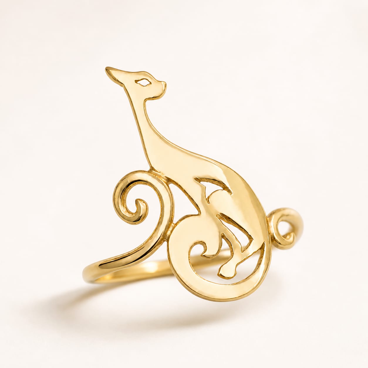 Divine Cat ring — hand-finished symbolic ring